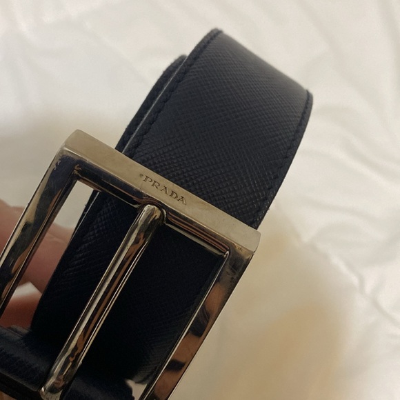 Prada Blue Saffiano Leather Belt - Picture 2 of 9